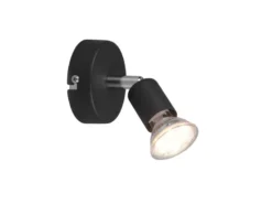 Wandstrahler PARIS 1 flammig Metall Schwarz, Breite 8cm