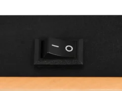 Wandstrahler PIERRE mit Schalter, Metall Schwarz & Holz, Breite 6cm