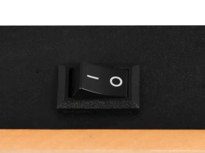 Wandstrahler PIERRE mit Schalter, Metall Schwarz & Holz, Breite 6cm