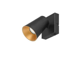 Wandstrahler SHARP Schwarz Gold mit Schalter, Breite 10cm