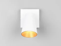 Wandstrahler SHARP Weiß Gold mit Schalter, Breite 10cm