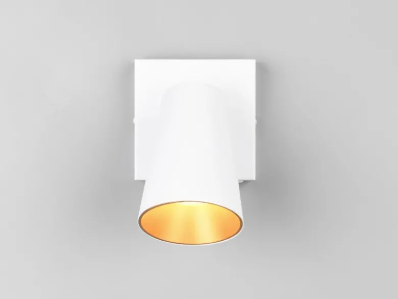 Wandstrahler SHARP Weiß Gold mit Schalter, Breite 10cm