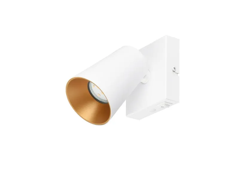 Wandstrahler SHARP Weiß Gold mit Schalter, Breite 10cm