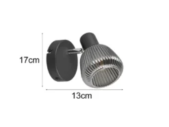 Wandstrahler TARIFA mit Glasschirm Chrom bedampft, Breite 10cm