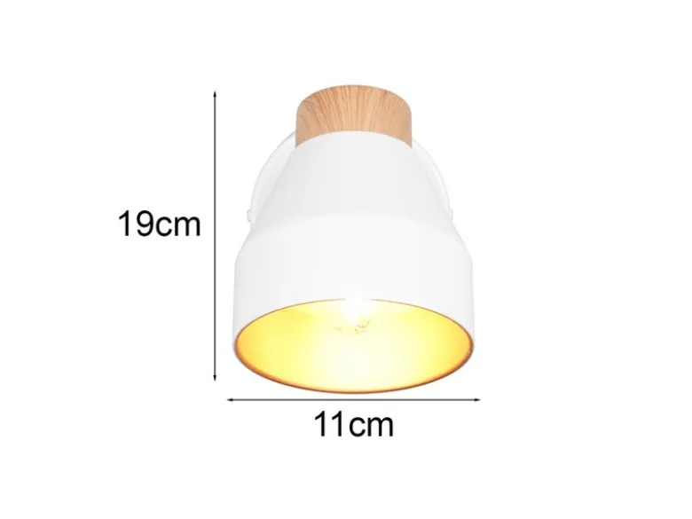 Wandstrahler VALENTIN mit Schalter, Metall Weiß / innen Gold, Breite 11cm