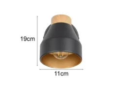 Wandstrahler VALENTIN mit Schalter, Metall Schwarz / innen Gold, Breite 11cm