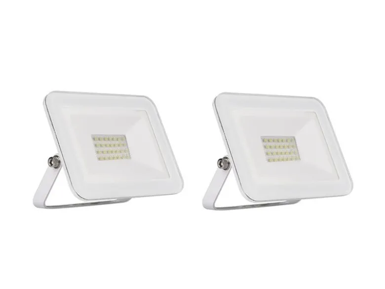 20 Watt LED Flutlichtstrahler 2er SET, 6500 Kelvin Tageslichtweiß, IP65