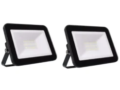 30 Watt LED Flutlichtstrahler 2er SET, 6500 Kelvin Tageslichtweiß, IP65