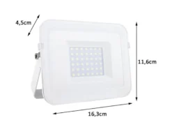 30 Watt LED Flutlichtstrahler, 2700 Lumen 6500 Kelvin Tageslichtweiß, IP65