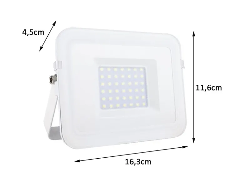 30 Watt LED Flutlichtstrahler, 2700 Lumen 6500 Kelvin Tageslichtweiß, IP65