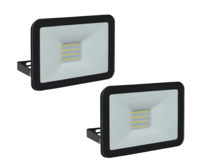 10 Watt LED Strahler ALU, 2er SET 5000 Kelvin Neutralweiß, IP65, 9x12cm