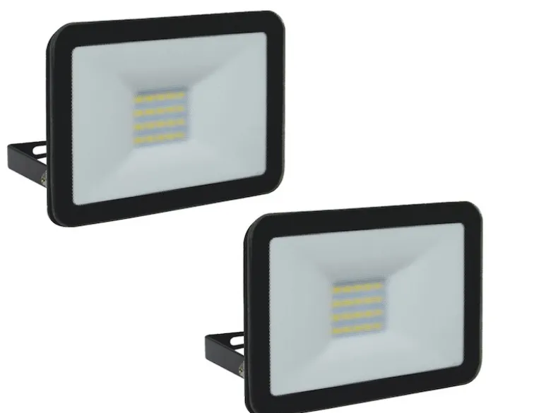 10 Watt LED Strahler ALU, 2er SET 5000 Kelvin Neutralweiß, IP65, 9x12cm