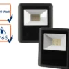 20 Watt LED Strahler ALU, 2er SET 4000 Kelvin Neutralweiß, IP65, 13x15cm