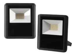 20 Watt LED Strahler ALU, 2er SET 4000 Kelvin Neutralweiß, IP65, 13x15cm