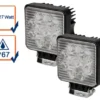 27 Watt LED Strahler ALU 2er SET, 4250 Kelvin Neutralweiß, IP67, 13,5x11cm