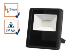 10 Watt LED Strahler ALU, 4000 Kelvin Neutralweiß, IP65, 11x13cm