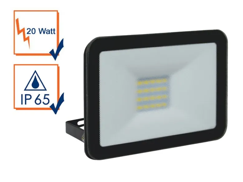 20 Watt LED Strahler ALU, 5000 Kelvin Neutralweiß, IP65, 12x16cm