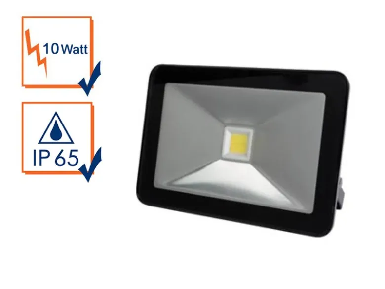 10 Watt LED Strahler ALU, 4000 Kelvin Neutralweiß, IP65, 9x13cm