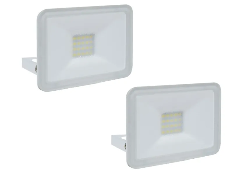 10 Watt LED Strahler 2er SET, 5000 Kelvin Neutralweiß, IP65, 9x12cm