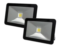 20 Watt LED Strahler 2er SET, 3000 Kelvin Warmweiß, IP65, 13x18cm