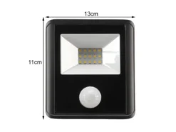 10 Watt LED Strahler mit PIR Sensor, 4000 Kelvin Neutralweiß, IP65, 11x13cm