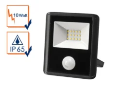 10 Watt LED Strahler mit PIR Sensor, 4000 Kelvin Neutralweiß, IP65, 11x13cm