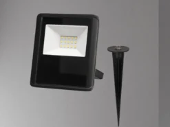 10 Watt LED Strahler SET Montagehalterung & Erdspieß, Neutralweiß, IP65, 11x13cm