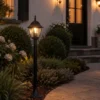 Wegeleuchte Aluminium Schwarz, Gartenlaterne mit E27 LED, Höhe 100cm