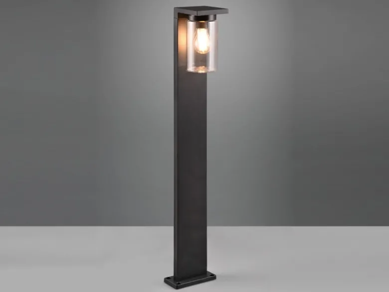Wegeleuchte ARDILA aus Aluminium Schwarz mit E27 Glasschirm, Höhe 100cm
