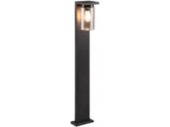 Wegeleuchte ARDILA aus Aluminium Schwarz mit E27 Glasschirm, Höhe 100cm