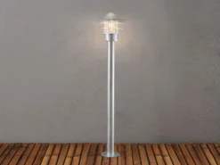 Wegeleuchte Außenlaterne MODENA aus Stahl Silber, Höhe 98cm
