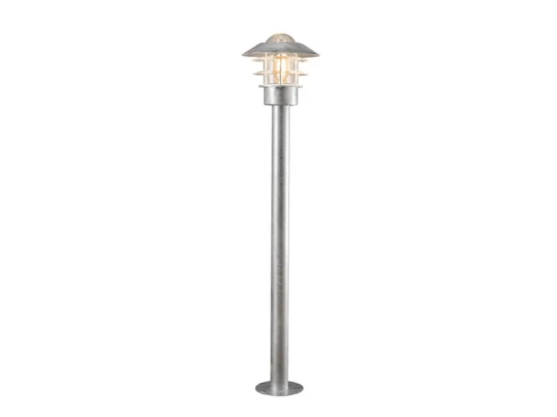 Wegeleuchte Außenlaterne MODENA aus Stahl Silber, Höhe 98cm