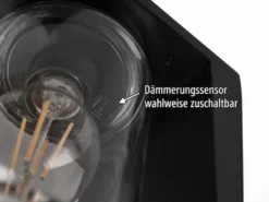 Wegeleuchte aus Aluminium Schwarz mit E27 LED & Glasschirm, Höhe 65cm