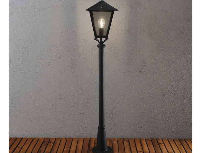 Wegeleuchte BENU, E27, Aluminium schwarz, Höhe 128 cm