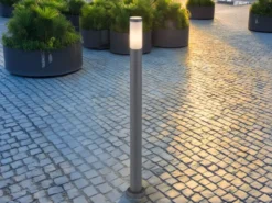 Wegeleuchte BOSTON aus Edelstahl in Anthrazit & Opal, Höhe 110cm