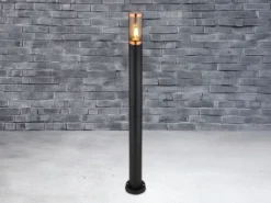 Wegeleuchte BOSTON aus Edelstahl in Schwarz & Kupfer, Höhe 110cm
