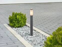 Wegeleuchte BOSTON aus Edelstahl in Anthrazit & Opal, Höhe 80cm