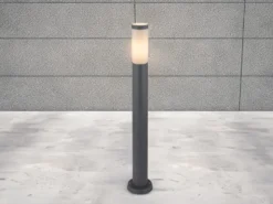 Wegeleuchte BOSTON aus Edelstahl in Anthrazit & Opal, Höhe 80cm