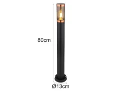 Wegeleuchte BOSTON aus Edelstahl in Schwarz & Kupfer, Höhe 80cm