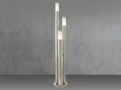 Wegeleuchte BOSTON 3-flammig aus Edelstahl in Silber, Höhe 170cm