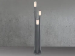 Wegeleuchte BOSTON 3-flammig aus Edelstahl in Anthrazit & Opal, Höhe 170cm