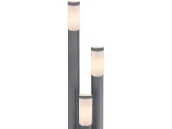 Wegeleuchte BOSTON 3-flammig aus Edelstahl in Anthrazit & Opal, Höhe 170cm