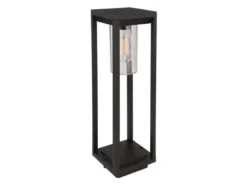Wegeleuchte CANDELA Laterne aus Druckguss Aluminium in Schwarz, H: 50cm