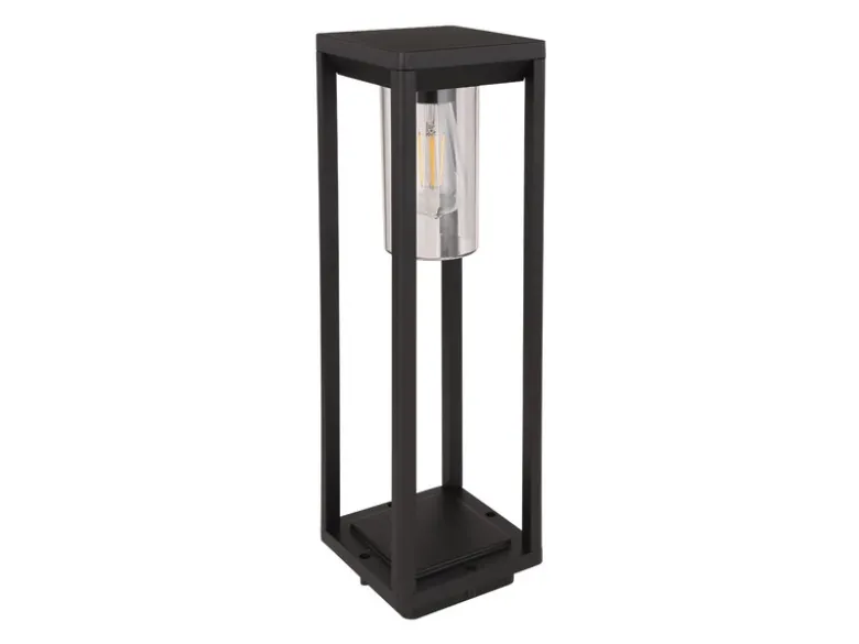 Wegeleuchte CANDELA Laterne aus Druckguss Aluminium in Schwarz, H: 50cm