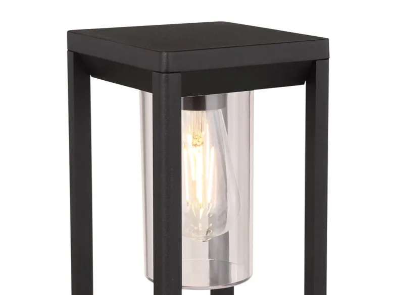Wegeleuchte CANDELA Laterne aus Druckguss Aluminium in Schwarz, H: 50cm