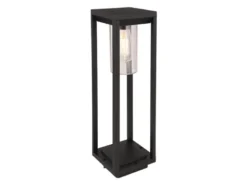 Wegeleuchte CANDELA Laterne aus Druckguss Aluminium in Schwarz, H: 50cm