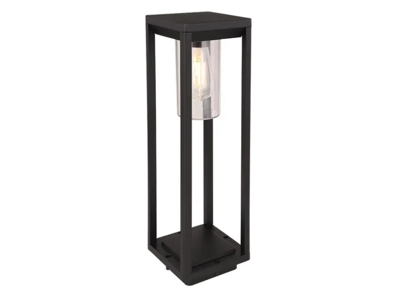 Wegeleuchte CANDELA Laterne aus Druckguss Aluminium in Schwarz, H: 50cm