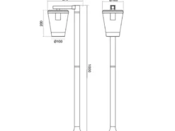 Wegeleuchte CAVADO Laterne aus Aluminium Anthrazit, Höhe 100cm