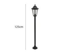 Wegeleuchte CLASSICO Gartenlaterne im Landhausstil, Schwarz, Höhe 125cm