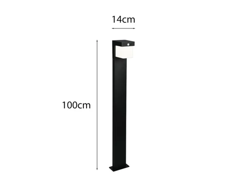 Wegeleuchte COLOMBO mit Solar und Strom, Hybrid mit Bewegungsmelder H: 100cm